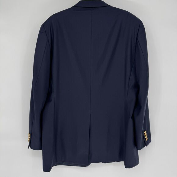 Ralph Lauren LRL Gold Button Wool Blazer Mens 44L Navy Sport Coat Jacket Classic - Picture 10 of 11
